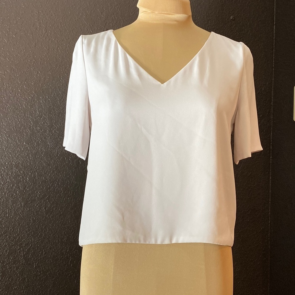 Babaton pale pink v neck cropped‎ blouse top